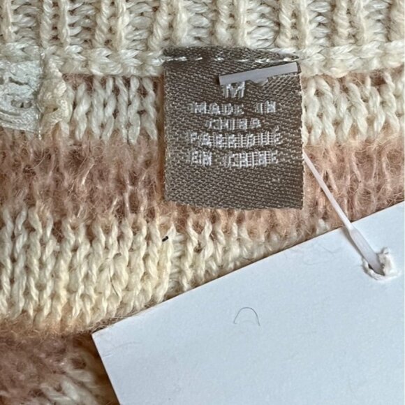 Knitted&Knotted Pink Cardigan Sweater Cream Medium - Picture 11 of 12